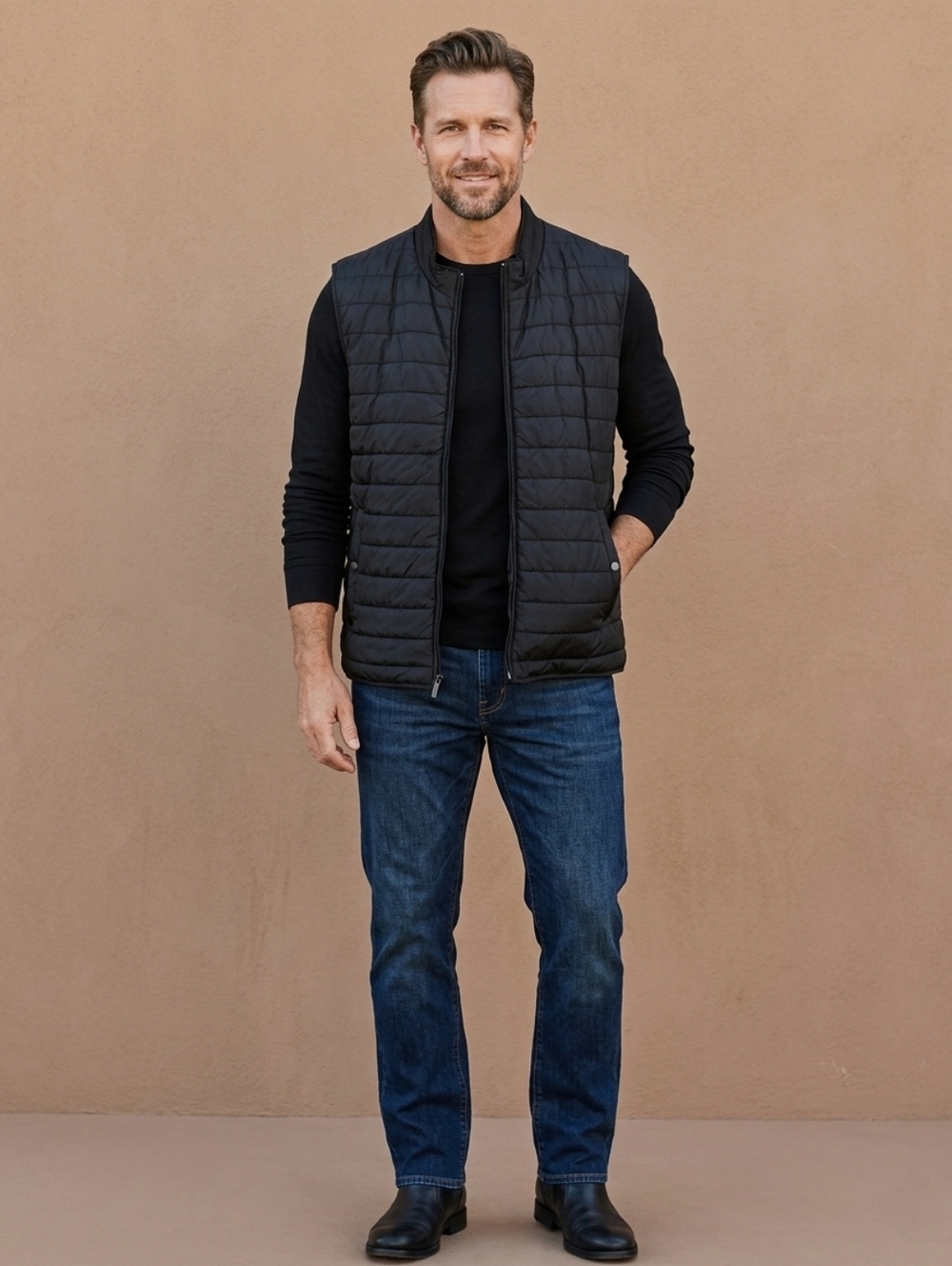 $89 Alfani Mens Quilted Zip-Front Nylon Vest
